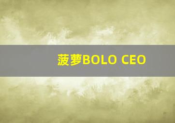 菠萝BOLO CEO